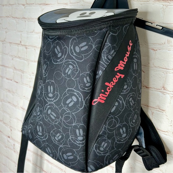 Disney Mickey Mouse Black Printed Lunch Backpack Bag EUC 13x10 - Picture 3 of 6